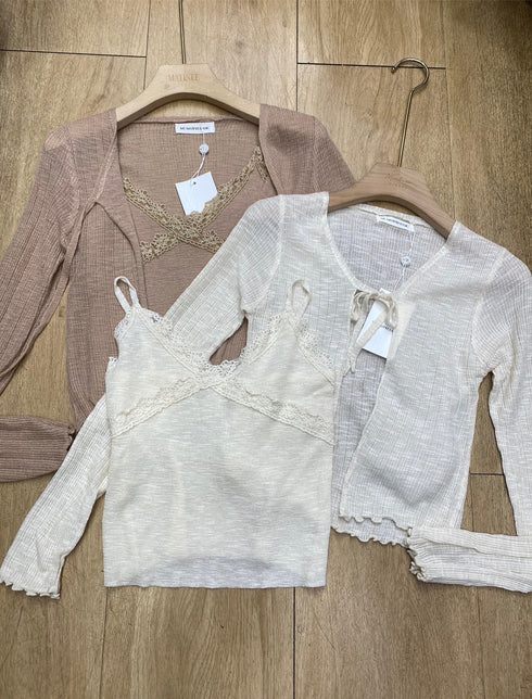 MATINEE Korean Knitted Camisole With Shrugs Sets